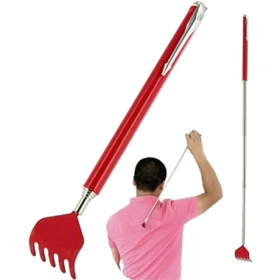 Imagen de rascador telescópico extensible práctico portátil clip de metal bolígrafo novedoso, 14 cm a 36 cm, espalda con mango para adultos, hombres y mujeres,