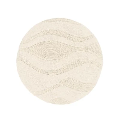 Imagen de RugVista Chateau Alfombra de baño, ∅ 70 cm Redonda, Pelo Corto, Antideslizante, Alfombrilla baño Moderna, Lavable a máquina hasta 30C, 100% Algodón, Blanca