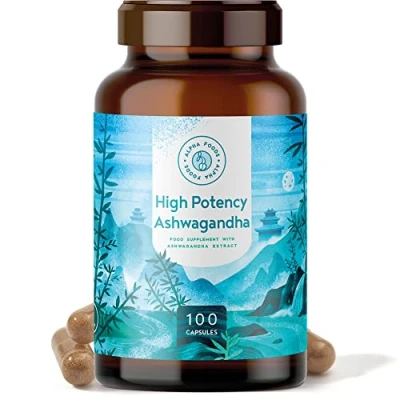 Imagen de Ashwagandha Extracto de alta potencia con 7% Withanolides, Suplemento Ayurvédico Withania Somnifera (Ginseng Indio) sin aditivos 100 cápsulas veganas