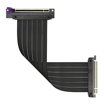 Imagen de Cooler Master MasterAccessory cable elevador PCIe 3.0 x16 Ver. 2, blindado EMI, de TPE ultraflexible, ranuras PCI reforzadas, conectores dorados, carcasa protectora ABS 300 mm