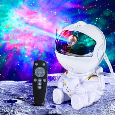 Imagen de VIYSPNV Astronaut Galaxy Star Projector Starry Night Light, Luz Nocturna con Nebulosa, 8 Modos, 360 Rotación y Control Remoto, Dormitorio Proyector de Techo, Mejores Regalos Para Niños Adultos