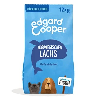 Imagen de Edgard &amp; Cooper Comida Seca para Perros (salmón, 12 kg), sin Cereales, Ingredientes Naturales y Carne Fresca, Llena de aminoácidos Esenciales