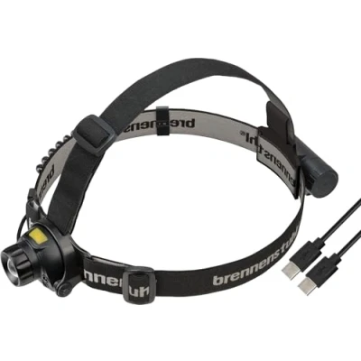 Imagen de Brennenstuhl LuxPremium Linterna Frontal LED recargable con sensor SL 401 AF (Luz de cabeza USB C luz roja para exteriores IP44, OSRAM, 400lm, hasta 50h duración luz)