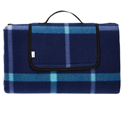 Imagen de Amazon Basics Manta para pícnic con base impermeable, 200 x cm, Cheque azul