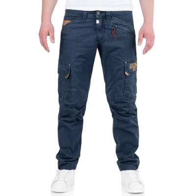 Imagen de Timezone RogerTZ Roger Pantalones cargo para hombre, estilo informal, azul caqui, 31W x 36L