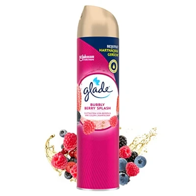Imagen de Glade (Brise) Spray aromático para una frescura duradera en todas las habitaciones, ambientador aerosol, Bubbly Berry Splash, 1 unidad (1 x 300 ml)