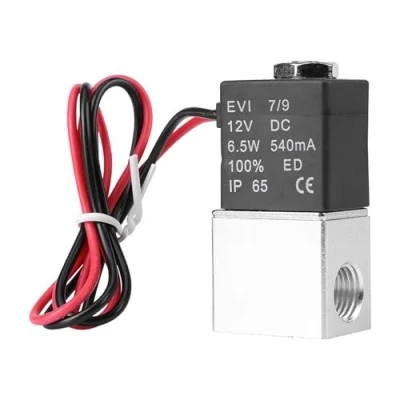 Imagen de VOBOR Válvula de Aire solenoide aluminio 2 vías normalmente cerradas 1/4 &quot;y Vías, 12V CC