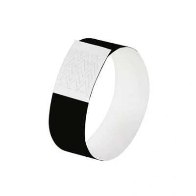 Imagen de SIGEL EB215 120 Pulseras de identificación y control para eventos, personalizables, Super Soft 25,5 x 2,5 cm, negro