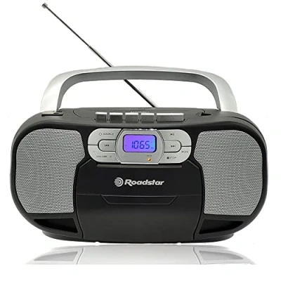 Imagen de Roadstar RCR 4635UMP/BK Radio CD Portátil Cassette, Digital PLL FM, Boombox Reproductor MP3, USB, AUX IN, Salida de Auriculares, Negro