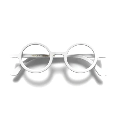 Imagen de LONDON MOLE Gafas de lectura Moley Redondas Lectores Geniales con estilo Hombres Mujeres Unisex Bisagras resorte Blanco + 1.0 aumento