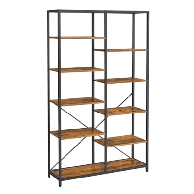 Imagen de VASAGLE Estantería, estantería de 5 Niveles, Estante Almacenamiento para exhibición Vertical, Sala Estar, Oficina, Estudio, Dormitorio, Cocina, fácil Montaje, Estilo Industrial, rústico