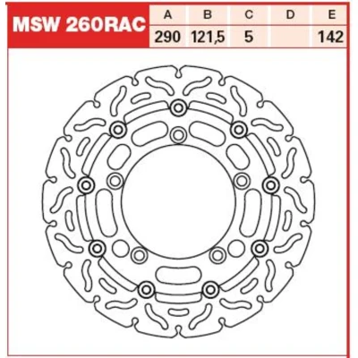 Imagen de TRW MSW260RAC Disco de freno 290 5 ranurado