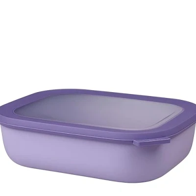 Imagen de Mepal Multi Bowl Cirqula Rectangular Recipientes para Alimentos con Tapa Adecuado como Fiambrera Hermética Frigorífico, Microondas y Congelador Tapers Comida 2000 ml Nordic Lilac