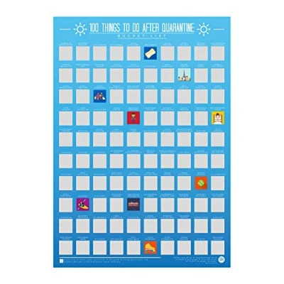 Imagen de Gift Republic 100 cosas que hacer después de la cuarentena lista cubos Scratch Off Poster