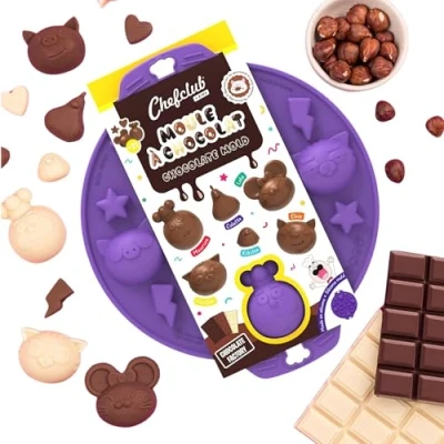 Imagen de Chefclub Kids Molde de chocolate Fabricar 21 chocolates Silicona platinium alimentaria antiadherente Niños Caramelos