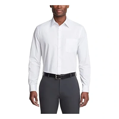 Imagen de Van Heusen Camisa de Vestir Popelina Ajuste Regular sólido, Opaco, Blanco, 46 cm Cuello 81 84 Manga para Hombre