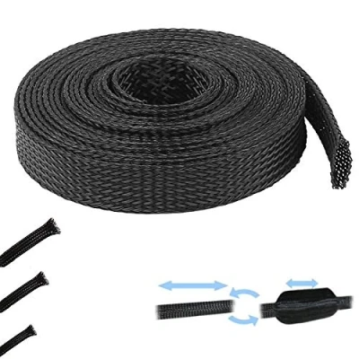 Imagen de Cable Trenzado Extensible Negro de poliéster 3 mm, 5 8 12 18 30 50 mm