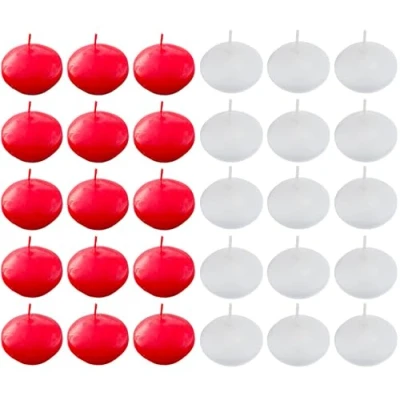 Imagen de YANGWEN Velas flotantes,30 Piezas Floating Candles,Velas Decorativas Flotantes sin Perfume,Velas de Candelitas Cálidas Flotantes,para hogar,Boda,Fiesta(Rojo,Blanco)