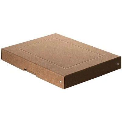 Imagen de Falken PureBox Nature. Fabricado en Alemania. 40 mm de alto, DIN A4. Caja almacenamiento con tapa cartón resistente. regalo vegana. transporte multiusos