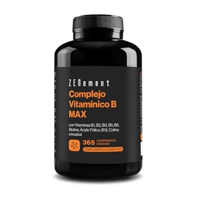 Imagen de Vitamina B Complex con Colina e Inositol 365 Comprimidos Vitaminas 1 Año Complejo B1, B2, B3, B5, B6, B8, B9, B12 y Ácido Fólico Apto para Veganos