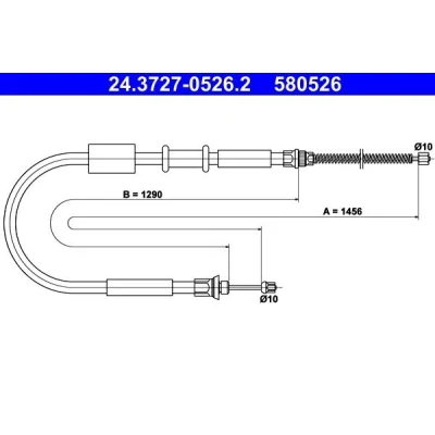 Imagen de ATE 24.3727 0526.2 Cable de Freno Mano 1456 FIAT: Punto I Hatchback