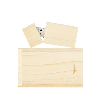 Imagen de GARRULAX Unidad flash USB, 32 GB de madera USB2.0 alta velocidad, memoria USB lápiz almacenamiento fecha, pendrive U disco (arce)