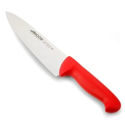 Imagen de Arcos Serie 2900 Cuchillo Cocinero Hoja de Acero Inoxidable Nitrum 200 mm Mango inyectado en Polipropileno Color Rojo
