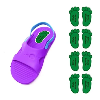 Imagen de Etiquetas para zapatos personalizadas. 8 Pares de adhesivos con forma pie 21 x 37&#039;5 mm. Modelo: 4. Verde