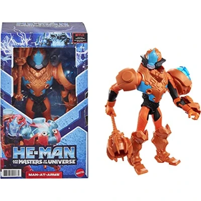 Imagen de He Man and the Masters of Universe at Arms Figura grande con accesorio inspirado en la serie animada MOTU Netflix, juguete coleccionable de 8.5 pulgadas para niños a partir 4 años