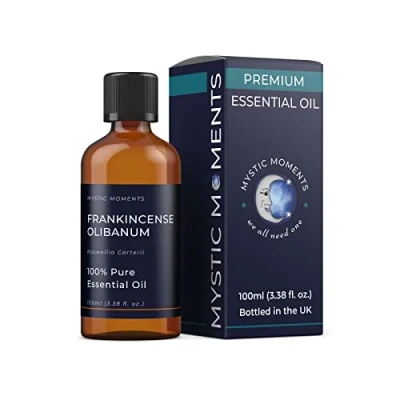 Imagen de Mystic Moments aceite esencial de olíbano incienso 100 ml, puro y natural para difusores, aromaterapia mezclas masaje, vegano, sin OMG