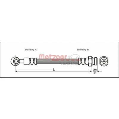 Imagen de METZGER 4110405 Latiguillos de Freno 266 Banjo HYUNDAI: Atos