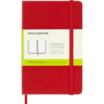 Imagen de Moleskine Cuaderno Clásico con Hojas Lisas, Tapa Dura y Cierre Elástico, Color Rojo Escarlata, Tamaño Pequeño 9 x 14 cm, 192