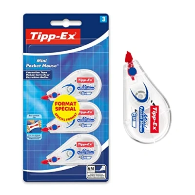 Imagen de Tipp Ex 924592 Mini Pocket Mouse Corrector Tape Standard Blister Pack of 3