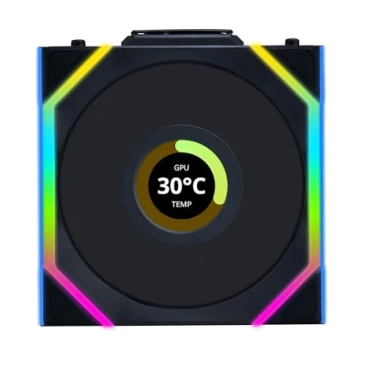 Imagen de Lian Li UNI Fan SL Ventilador inalámbrico LCD (ARGB, PWM, 120 mm), color negro