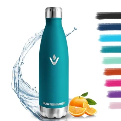 Imagen de Botella Termica 500ML agua Acero Inoxidable, Termo con pared Doble Aislamient, de Fugas, Gimnasio, Cantimplora para Niños, Deportiva Conserva 12 Horas Caliente, 24 frio
