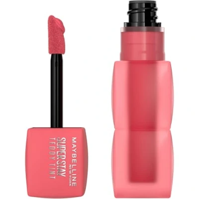 Imagen de Maybelline New York, Super Stay Teddy Tint, Textura Suave e Intensidad de Color Modulable, 4 Formas Aplique, Ligero en los Labios, Hasta 12h duración, No Transfiere, Tono: Petalcore 40