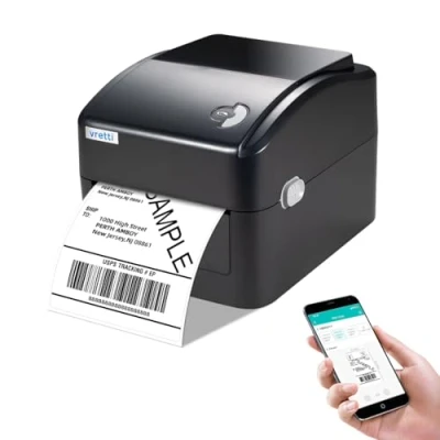 Imagen de vretti Bluetooth Impresora de Etiquetas Envío, Térmicas 4x6 para Paquetes Máquina Escritorio Pequeñas Empresas UPS Ebay