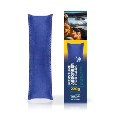 Imagen de ToM Par Deshumidificador para Coche 220g 1er lote Absorbente de Humedad Almohadilla Antivaho Vehículos, Previene la y el Moho Ideal Automóviles, Caravanas Garajes