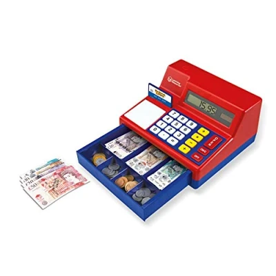 Imagen de Learning Resources Caja registradora calculadora con Dinero del Reino Unido de Juguete Pretend &amp; Play