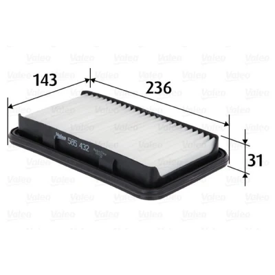 Imagen de VALEO 585432 Filtro de aire 31 143 236 Cartucho filtrante SUZUKI: SWIFT 3