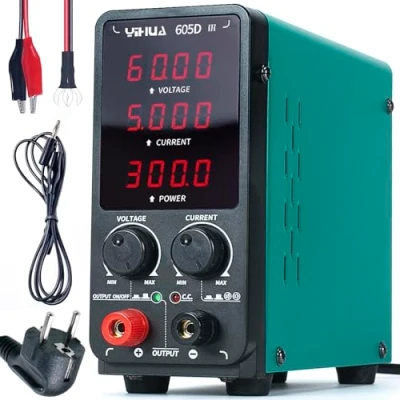 Imagen de YIHUA 605D III Fuente de alimentación laboratorio variable banco DC regulable 60V 5A ajustable modo automático CC/CV para electrónica reparación galvanoplastia educación en ingeniería