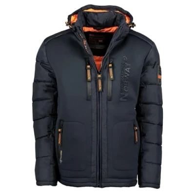 Imagen de Geographical Norway IMS Production Chaqueta acolchada de invierno Para hombre, con capucha, forrada y cálida. Anorak exterior, esquí snowboard. otoño, tallas S 7XL, azul