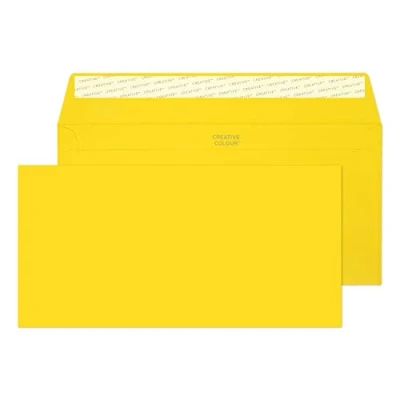 Imagen de Blake Creative Colour DL+ 25203 Sobres autoadhesivos (114 x 229 mm, 120 g/m², 25 unidades), color amarillo