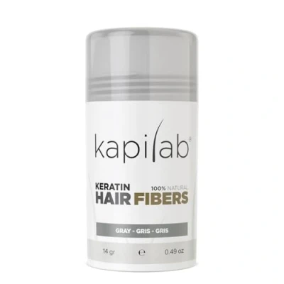 Imagen de Kapilab Fibras Capilares Disimula la falta de Cabello al Instante Microfibras en Polvo Queratina para Hombres y Mujeres Tapa Calvicie forma Natural 12,50gr Gris