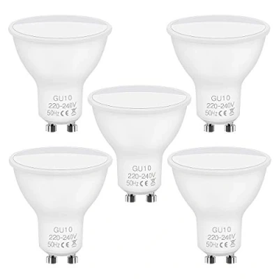 Imagen de Vicloon GU10 Bombillas LED, 6W, 450LM, 3000K Blanco Calído Lámpara LED GU10, Lámparas Halógenas Equivalentes a 50W, No Regulable, Angulo de Haz 38, AC 220 240V Paquete 5