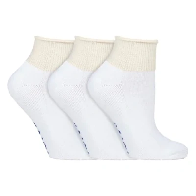 Imagen de IOMI Hombre y mujer calcetines algodon diabeticos cortos sin elásticos para verano en blancos negros (46 50 eur, White)