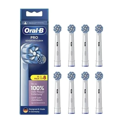 Imagen de Oral B Pro Sensitive Clean Cabezales para cepillo de dientes eléctrico, 8 unidades, limpieza suave, innovadoras cerdas en forma X, accesorio original dientes, fabricado