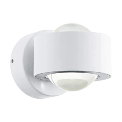 Imagen de Eglo Ono 2 lámpara de pared led focos, foco interior aluminio y plástico, blanca transparente, para salón pasillo con luz ascendente descendente, blanco cálido