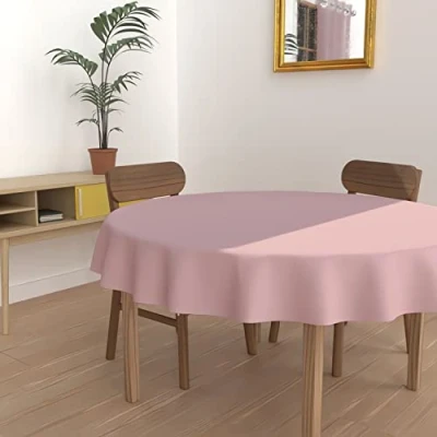 Imagen de Soleil d&#039;ocre, Mantel antimanchas redondo 180 cm ALIX rosa