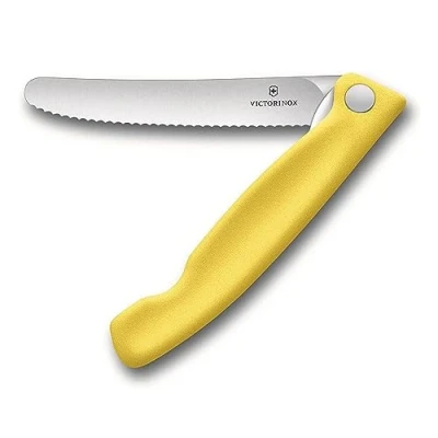 Imagen de Victorinox, Swiss Classic, Profesional, Cuchillo para Tomate Y De Mesa, Filo Dentado, 11 cm, Acero Inoxidable, amarillo, Apto lavavajillas